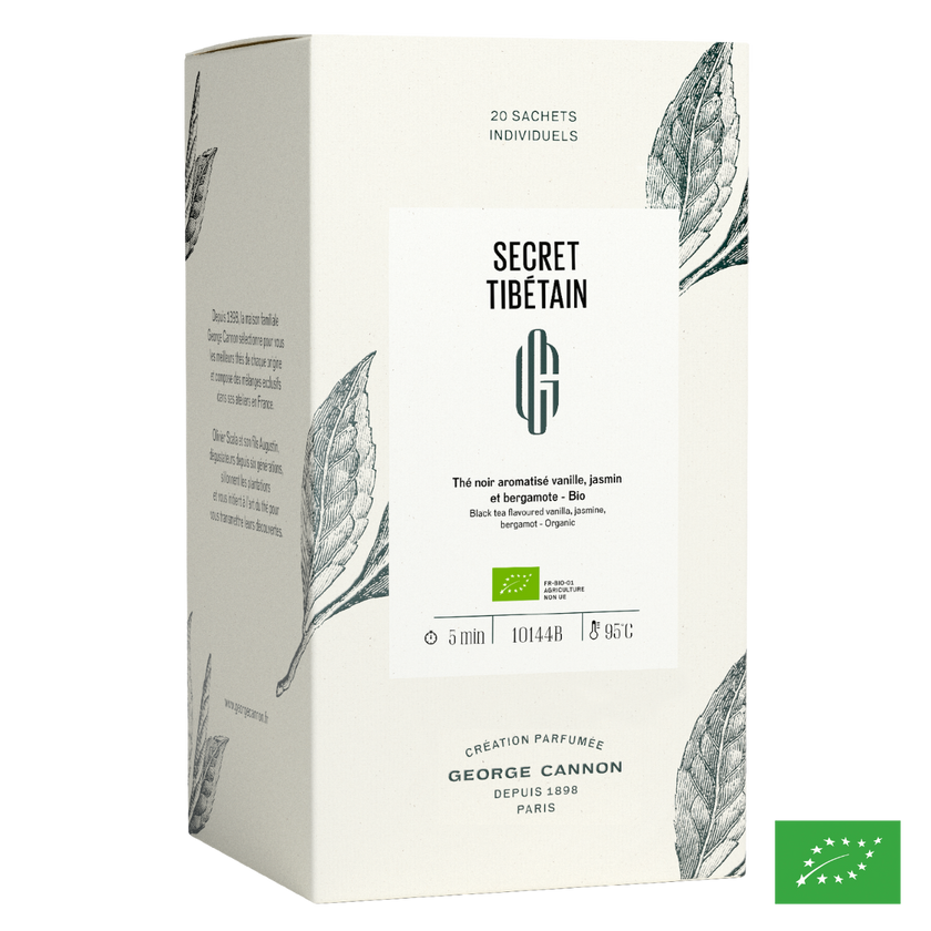 SECRET TIBÉTAIN - Thé noir aromatisé vanille, jasmin et bergamote - Bio