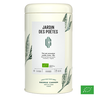 JARDIN DES POÈTES - Thé noir aromatisé vanille, fraise - Bio