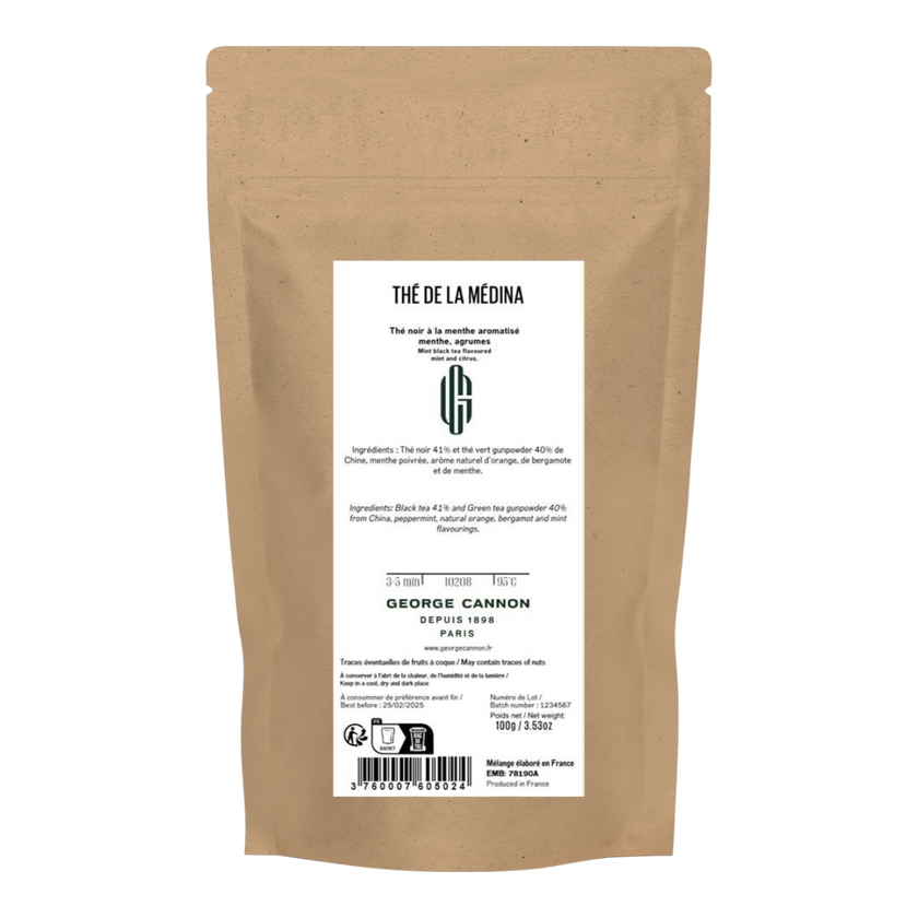 THÉ DE LA MEDINA - Thé noir à la menthe menthe aromatisée, agrumes
