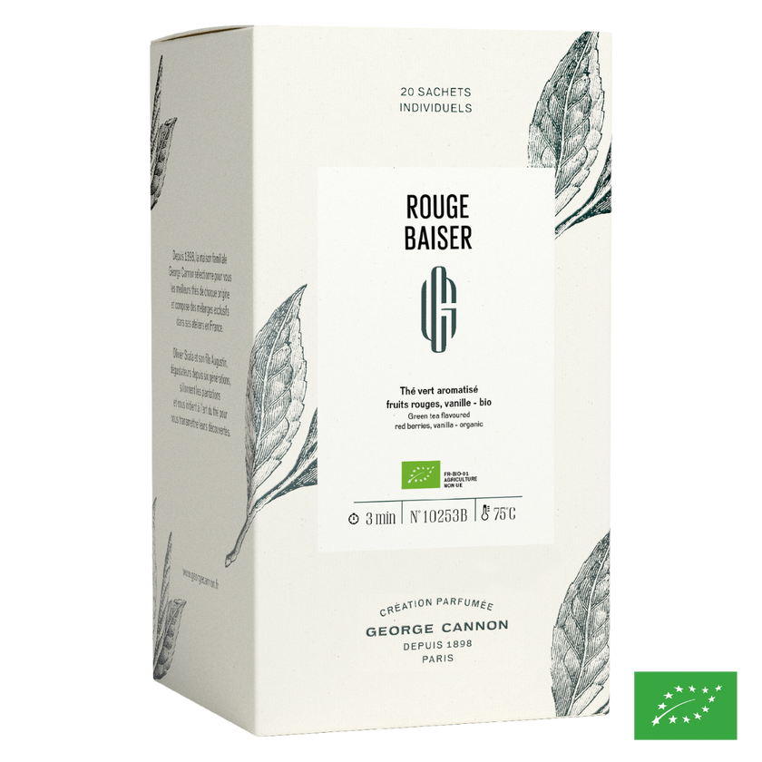 ROUGE BAISER - Thé vert aromatisé fruits rouges, vanille - Bio