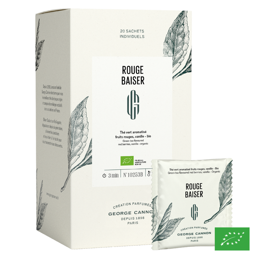 ROUGE BAISER - Thé vert aromatisé fruits rouges, vanille - Bio