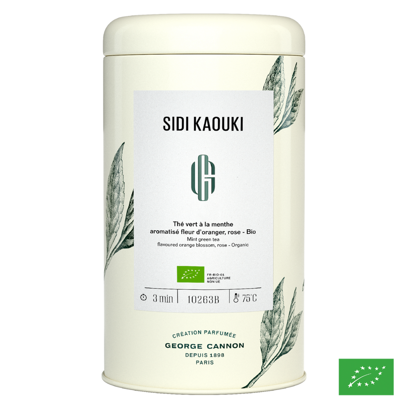 SIDI KAOUKI - Thé vert à la menthe aromatisé fleur d'oranger, rose - Bio