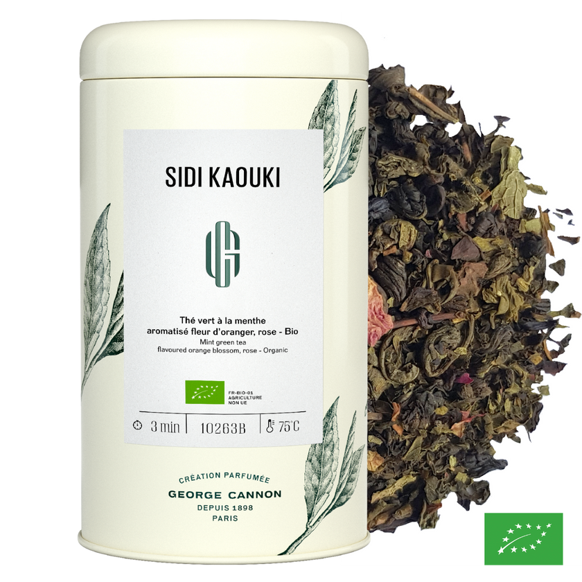 SIDI KAOUKI - Thé vert à la menthe aromatisé fleur d'oranger, rose - Bio