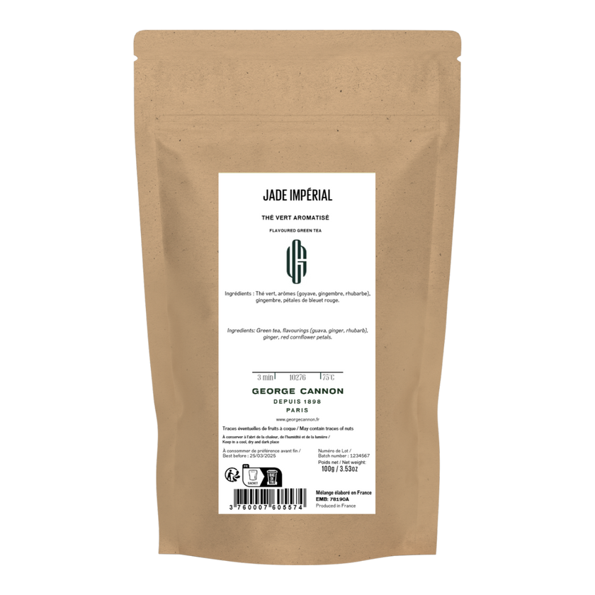 JADE IMPÉRIAL - Thé vert aromatisé goyave, gingembre, rhubarbe