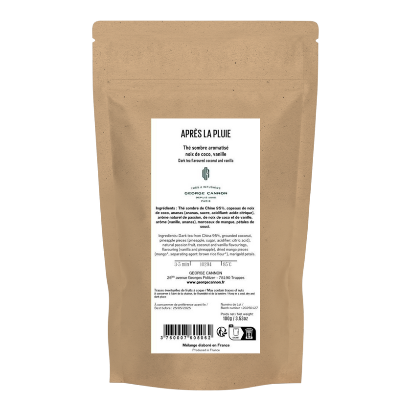 APRÈS LA PLUIE - Thé sombre aromatisé noix de coco, vanille