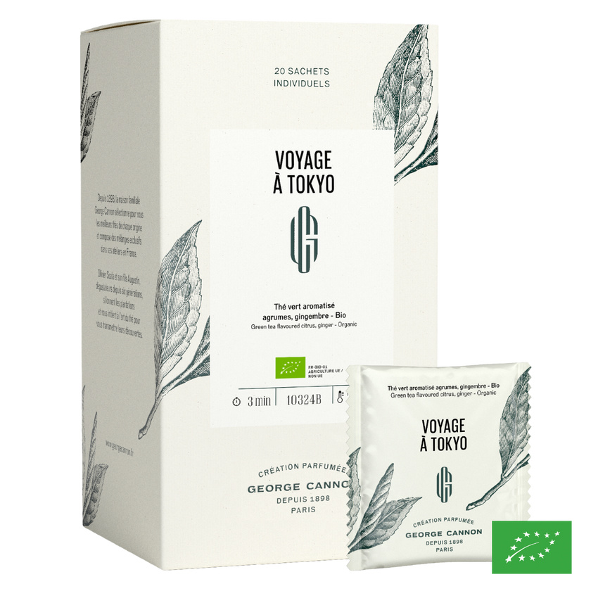 VOYAGE À TOKYO - Thé vert aromatisé agrumes, gingembre - Bio