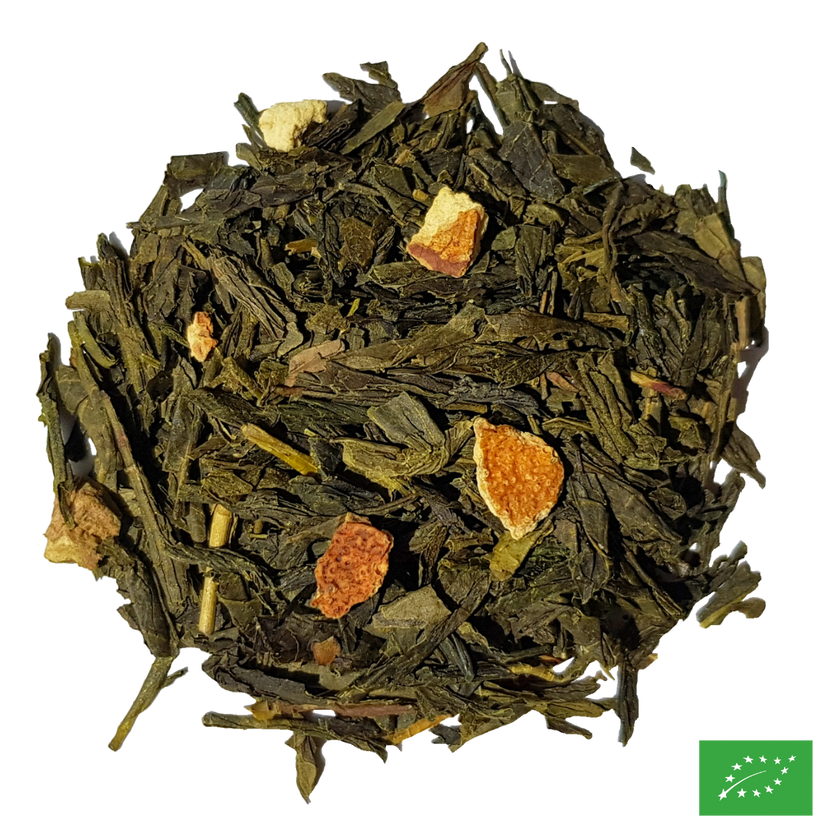 VOYAGE À TOKYO - Thé vert aromatisé agrumes, gingembre - Bio
