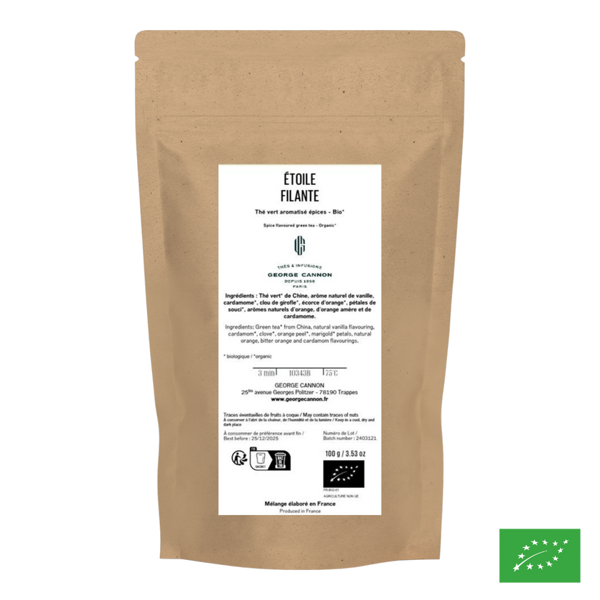 ÉTOILE FILANTE - Thé vert aromatisé épices - Bio
