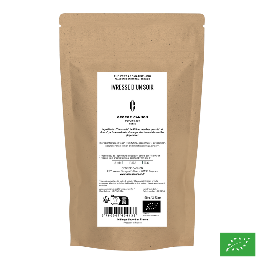 IVRESSE D'UN SOIR - Thé vert à la menthe aromatisé agrumes - Bio