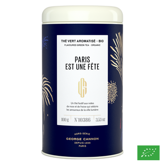 PARIS EST UNE FÊTE - Thé vert aromatisé fraise, raisin - Bio