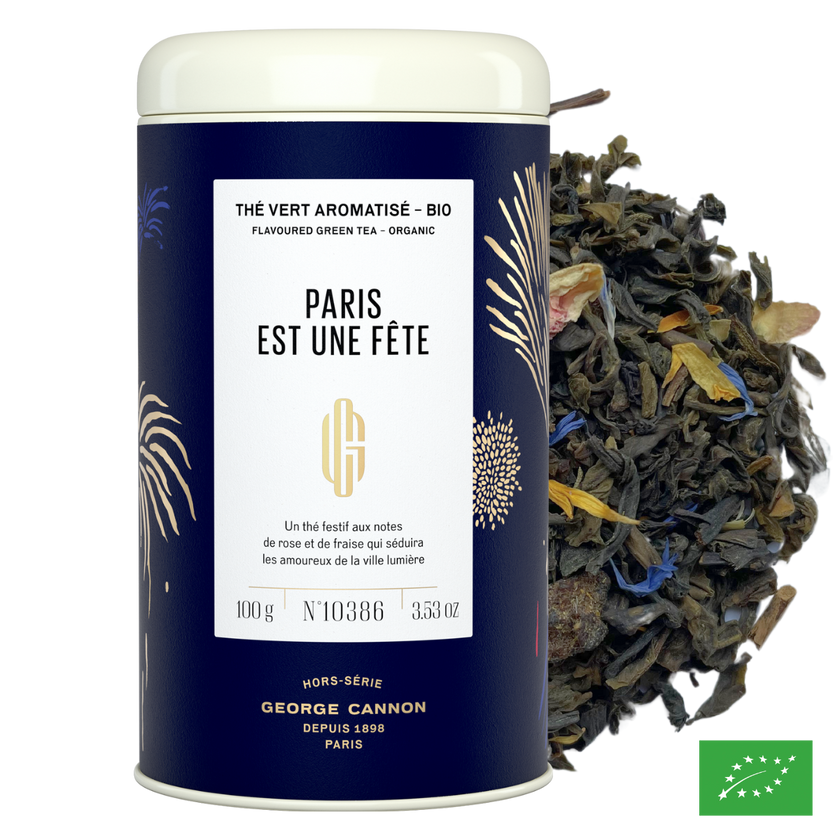 PARIS EST UNE FÊTE - Thé vert aromatisé fraise, raisin - Bio