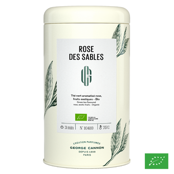 ROSE DES SABLES - Thé vert aromatisé rose, fruits exotiques - Bio
