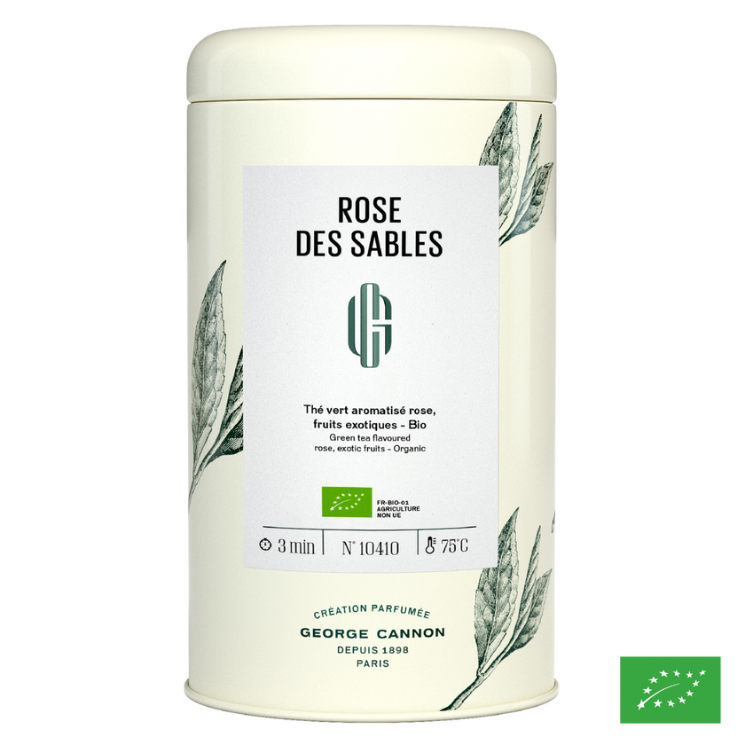 ROSE DES SABLES - Thé vert aromatisé rose, fruits exotiques - Bio