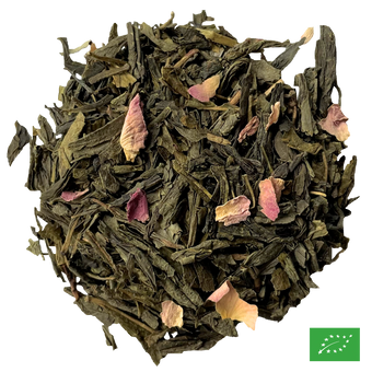 ROSE DES SABLES - Thé vert aromatisé rose, fruits exotiques - Bio