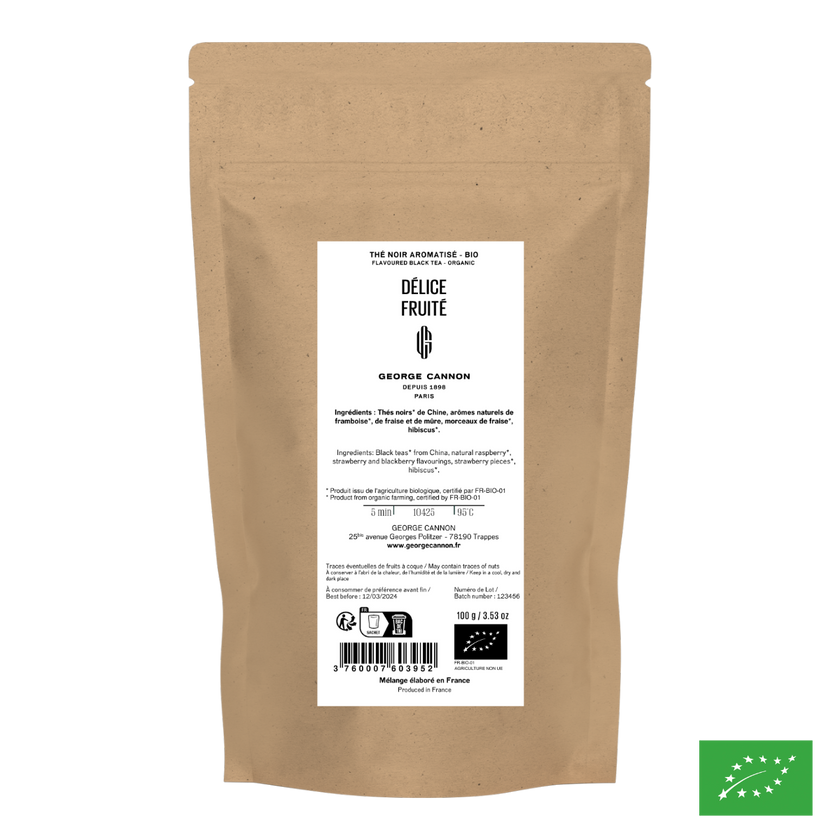 DÉLICE FRUITÉ - Thé noir aromatisé fruits rouges - Bio