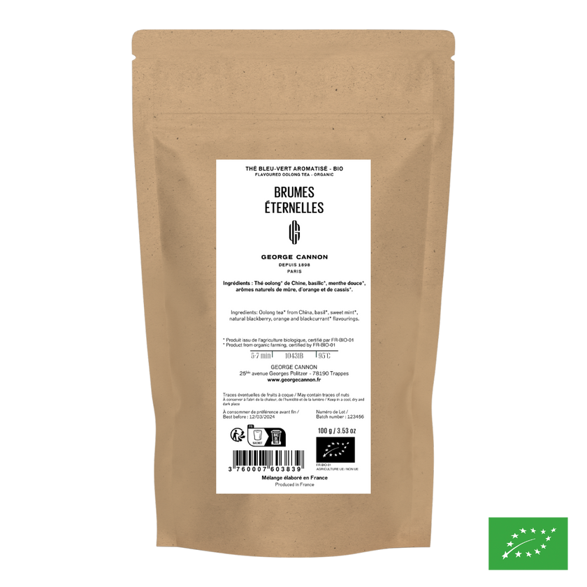 BRUMES ÉTERNELLES - Thé Oolong au basilic aromatisé mûre - Bio