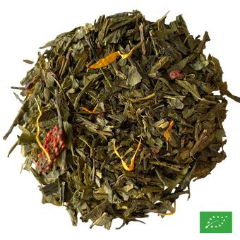NUITS VERTES - Thé vert aromatisé fraise, vanille, fève tonka - Bio