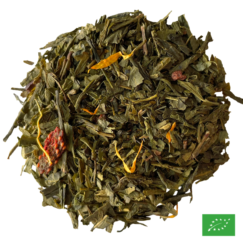 NUITS VERTES - Thé vert aromatisé fraise, vanille, fève tonka - Bio