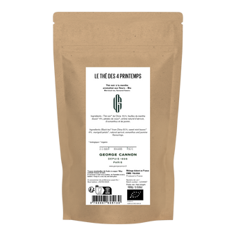 THÉ DES 4 PRINTEMPS - Thé noir à la menthe aromatisé aux fleurs - Bio