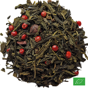 ÉTOILE SCINTILLANTE - Thé vert aromatisé cacao, vanille, poivre - Bio