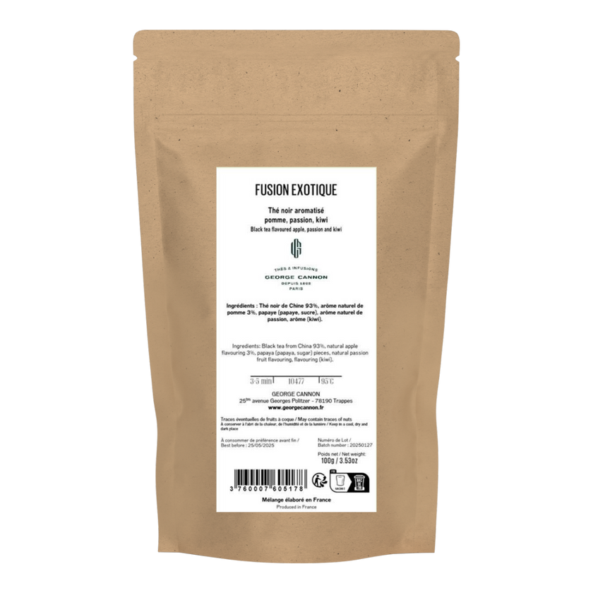 FUSION EXOTIQUE - Thé noir aromatisé pomme, passion, kiwi