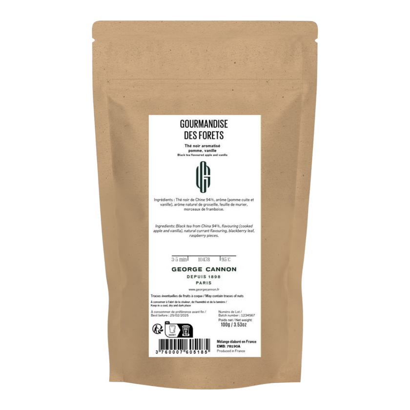 GOURMANDISE DES FORÊTS - Thé noir aromatisé pomme, vanille