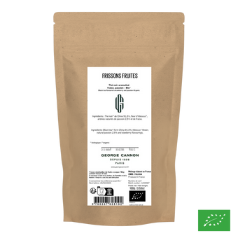 FRISSONS FRUITÉS - Thé noir aromatisé fraise, passion - Bio