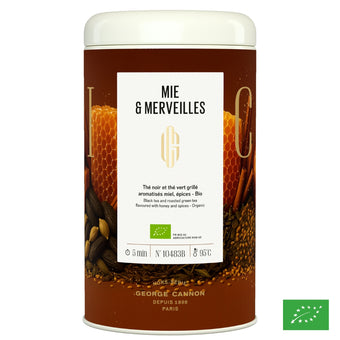 MIE & MERVEILLES - Thé noir et thé vert grillé aromatisés miel, épices - Bio