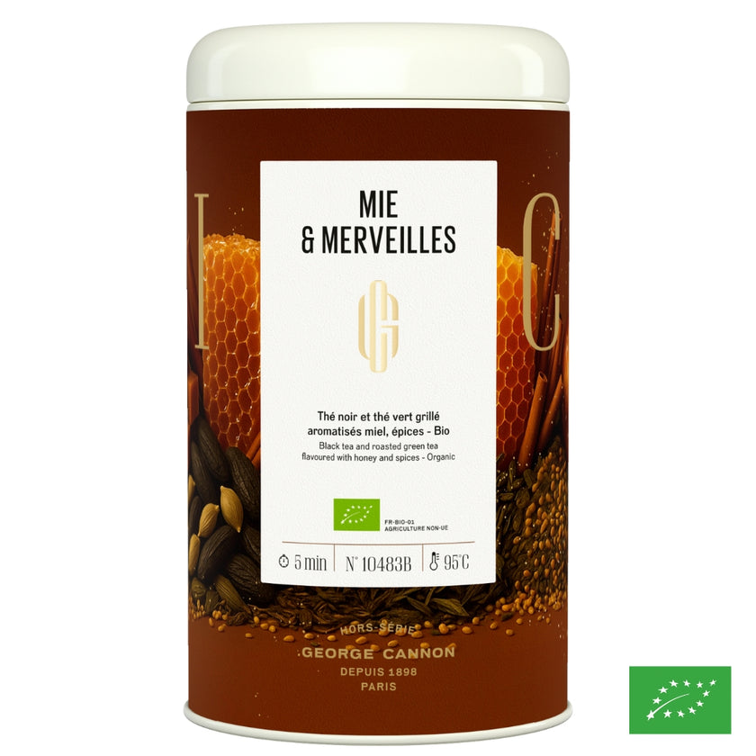 MIE & MERVEILLES - Thé noir et thé vert grillé aromatisés miel, épices - Bio