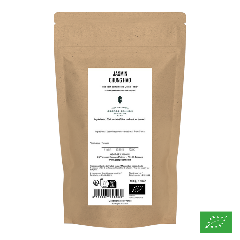JASMIN CHUNG HAO - Thé vert parfumé de Chine - Bio