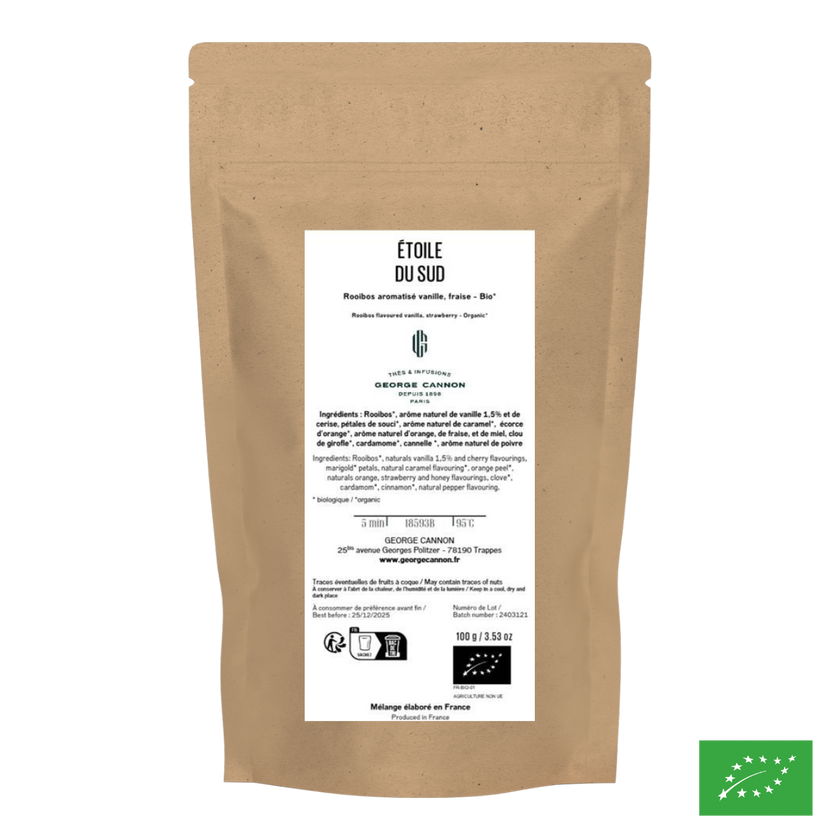 ÉTOILE DU SUD - Rooibos aromatisé vanille, fraise - Bio
