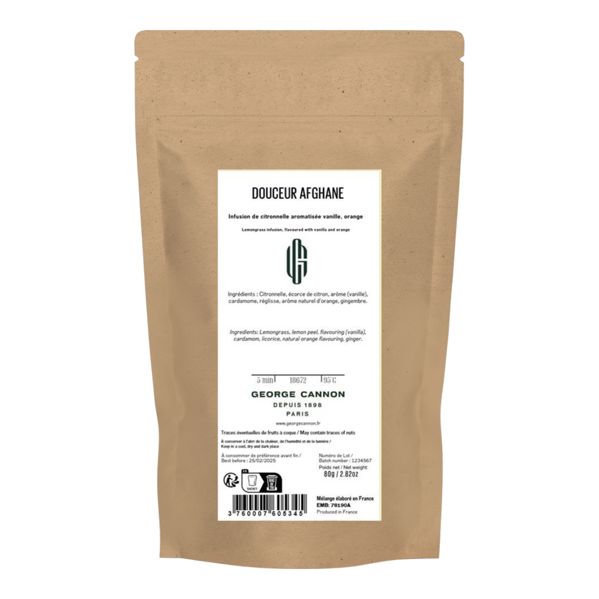 DOUCEUR AFGHANE - Infusion de citronnelle aromatisée vanille, orange