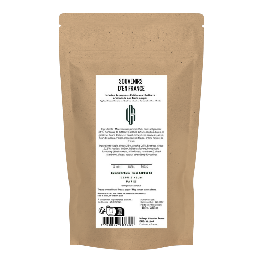 SOUVENIRS D'EN FRANCE - Infusion de pomme, d'hibiscus et betterave aromatisée aux fruits rouges