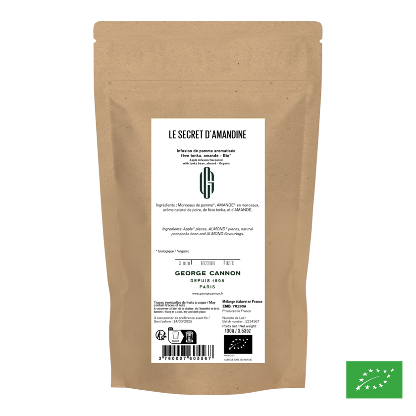 LE SECRET D'AMANDINE - Infusion de pomme aromatisée fève tonka, amande - Bio