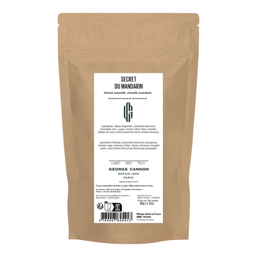 SECRET DU MANDARIN - Infusion de camomille et citronnelle aromatisée