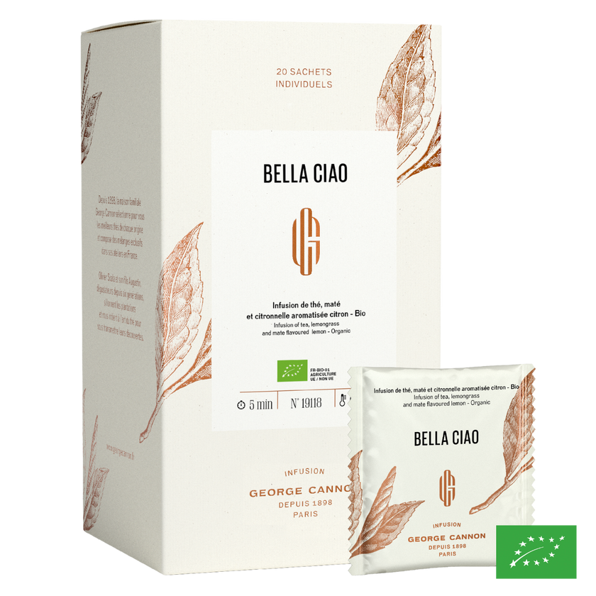 BELLA CIAO - Infusion de thé, maté et citronnelle aromatisée citron - Bio