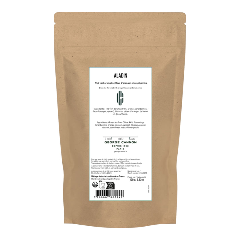 ALADIN - Thé vert aromatisé fleur d’oranger et cranberry