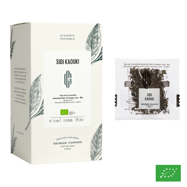 SIDI KAOUKI - Thé vert à la menthe aromatisé fleur d'oranger, rose - Bio