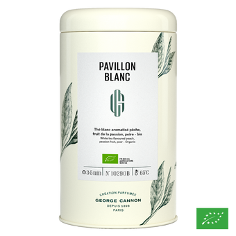 PAVILLON BLANC - Thé blanc aromatisé pêche, fruit de la passion, poire - Bio