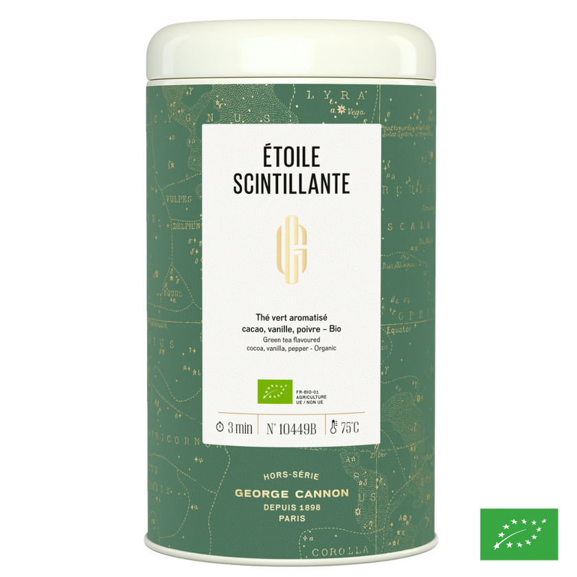 ÉTOILE SCINTILLANTE - Thé vert aromatisé cacao, vanille, poivre - Bio
