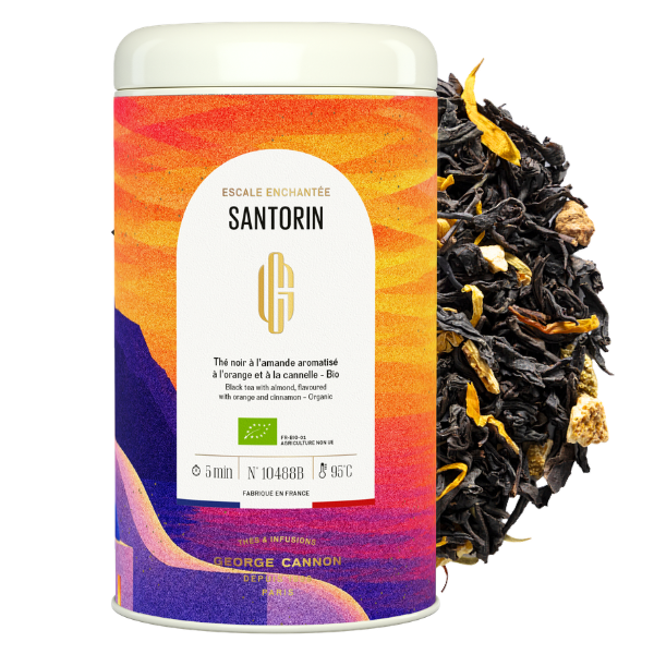 ESCALE ENCHANTÉE SANTORIN - Thé noir à l'amande aromatisé orange et cannelle Bio