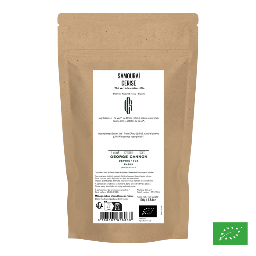 SAMOURAÏ CERISE - Thé vert aromatisé - Bio