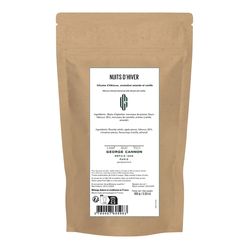 NUITS D'HIVER - Infusion d’hibiscus aromatisée vanille et amande