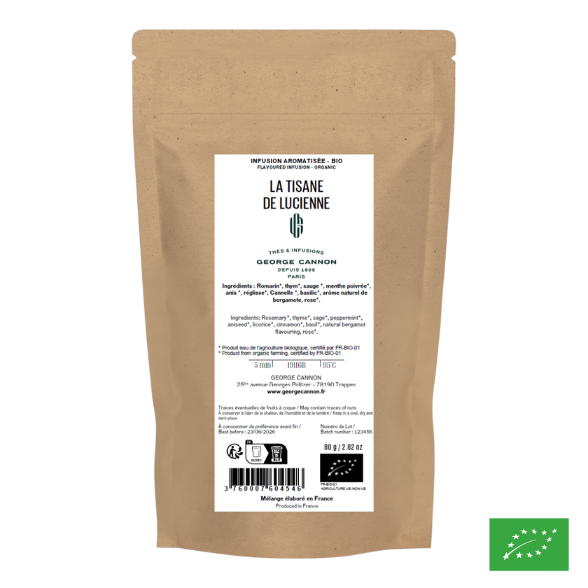 LA TISANE DE LUCIENNE - Infusion de romarin et thym aromatisée - Bio