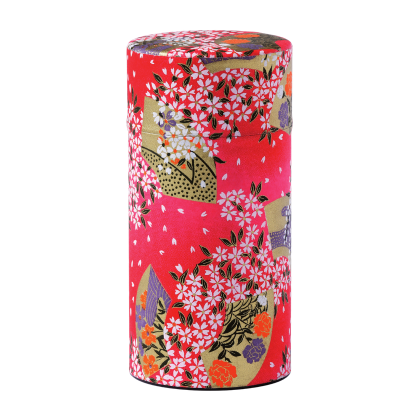 BOÎTE WASHI 100 g - Rouge motif floral