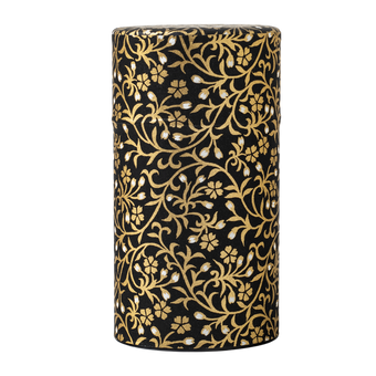 BOÎTE WASHI 100 g - Noir motif floral doré