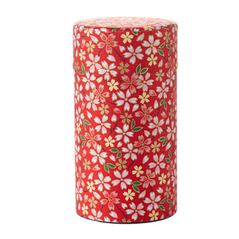 BOÎTE WASHI 100 g - Rouge motif fleurs