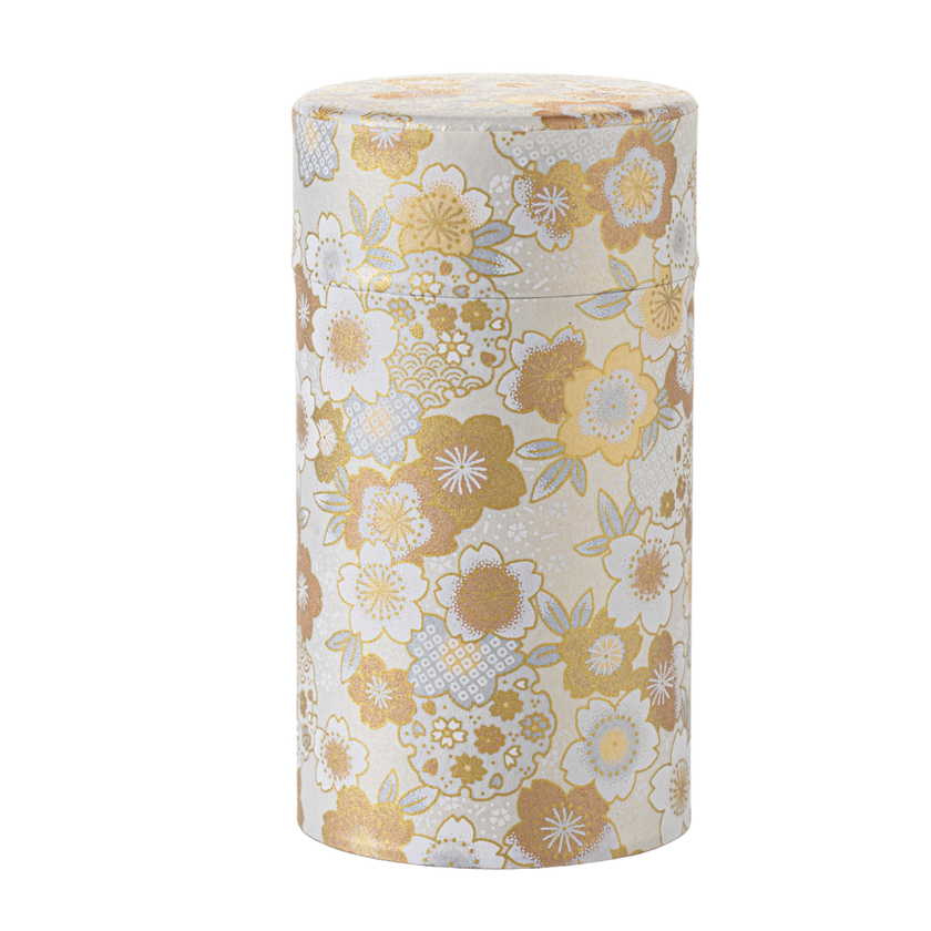 BOÎTE WASHI 100 g - Doré motif fleurs